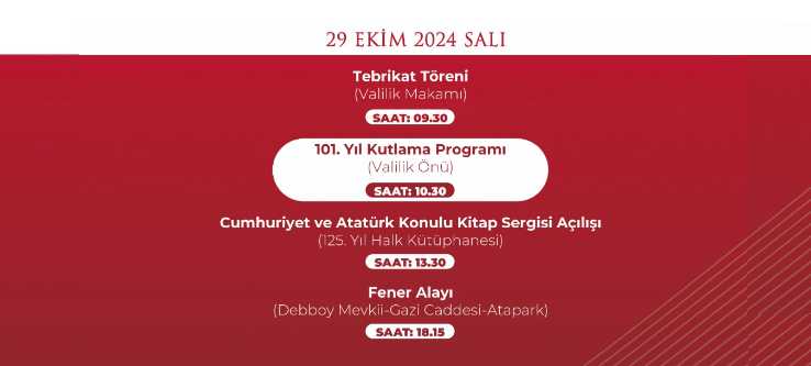 Giresun Valiliği Cumhuriyet Bayramı programını yayınladı