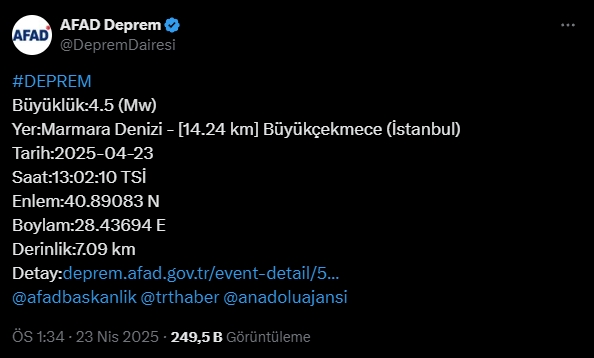 İstanbul’da korkutan deprem!