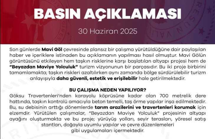 Mavigöl İle ilgili Valilik açıklaması